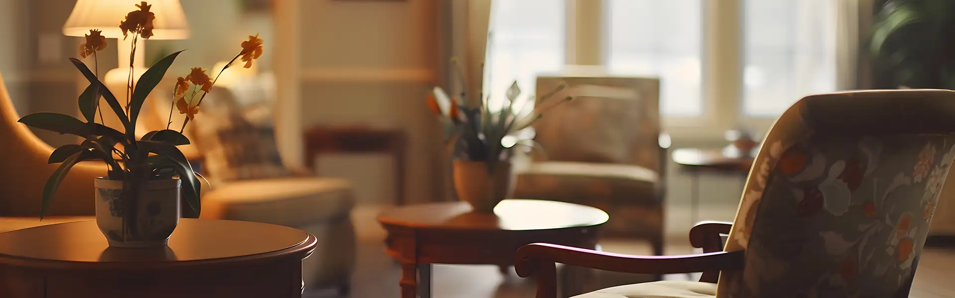Comfortable assisted living home interior with dining and common areas near Pocatello Idaho