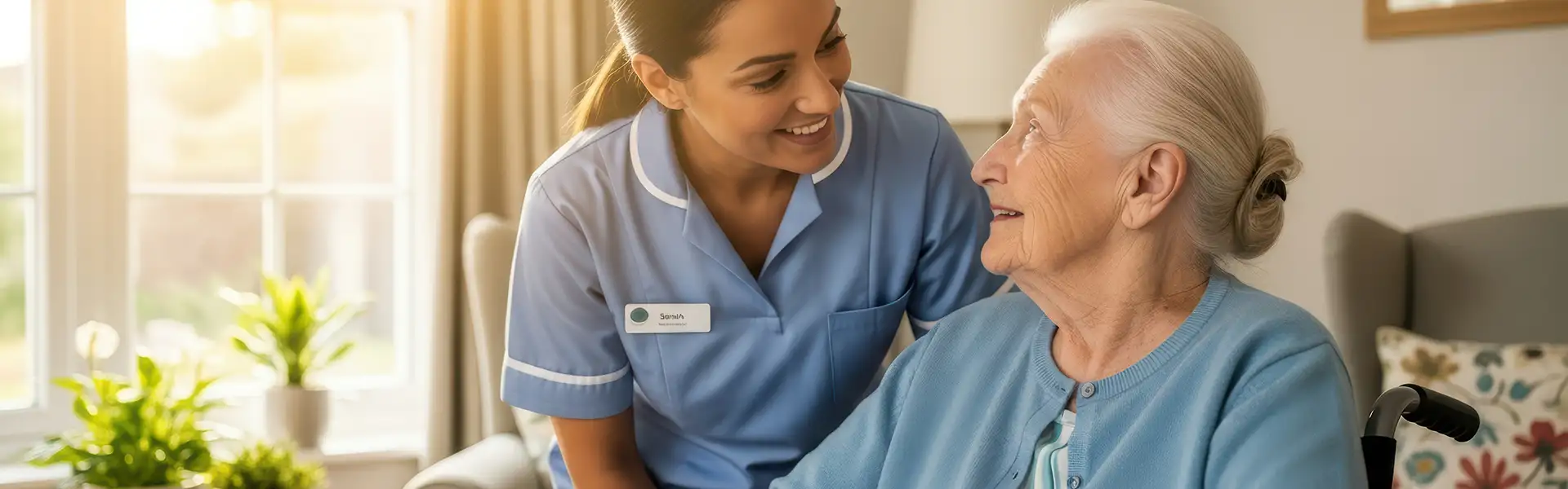 Resident receiving personalized assisted living support in a comfortable home near Pocatello Idaho